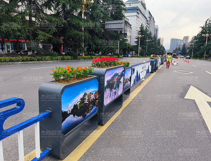 不銹鋼道路花箱護欄鋁板花箱定制款